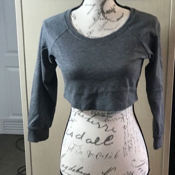 American Apparel Women's Crop Top Large Gray - Picture 3 of 7